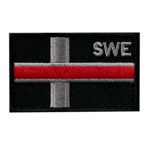 Liten Svensk flagga "Thin Red Line" 6x4 cm