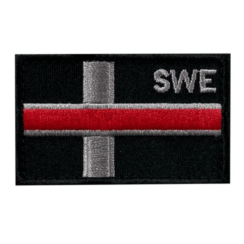 Liten Svensk flagga "Thin Red Line" 6x4 cm