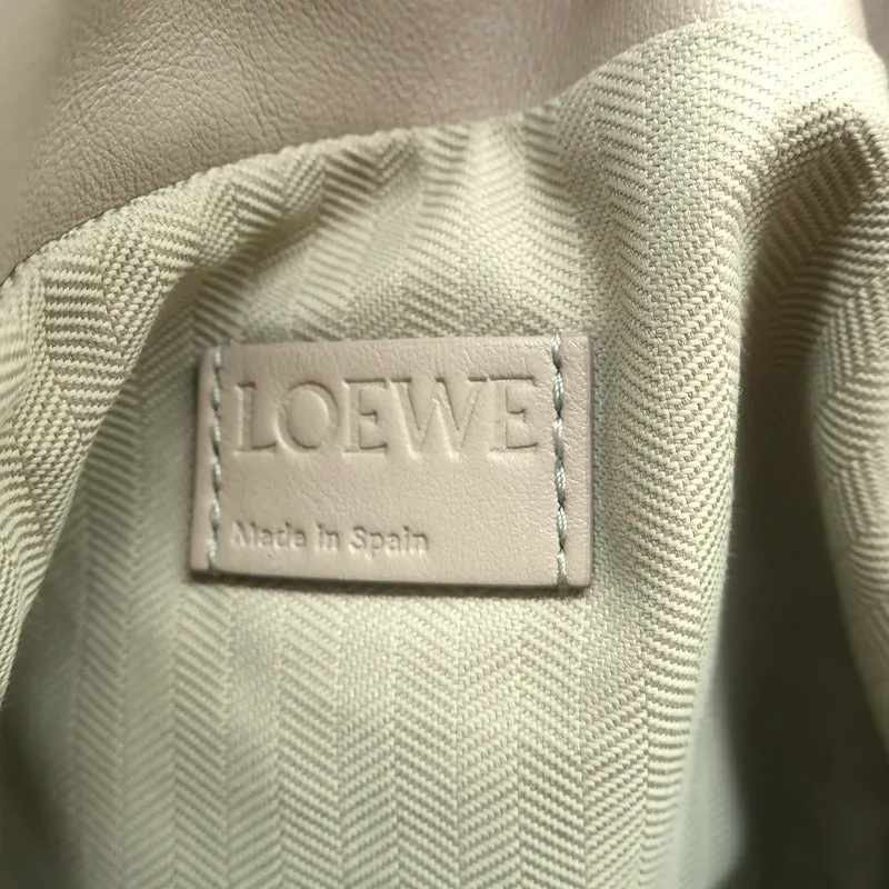 Loewe Flamenco Puffer Clutch Shoulder Bag Clay Leather NEW