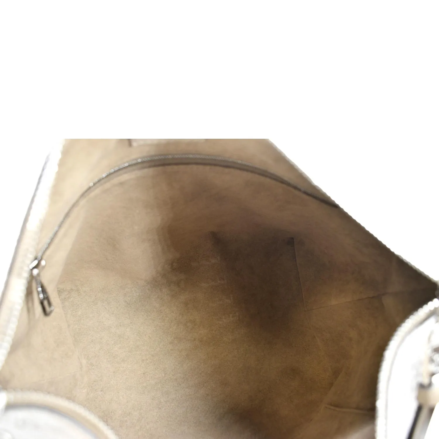 LOUIS VUITTON Beaubourg Mahina MM Leather Hobo Shoulder Bag Galet