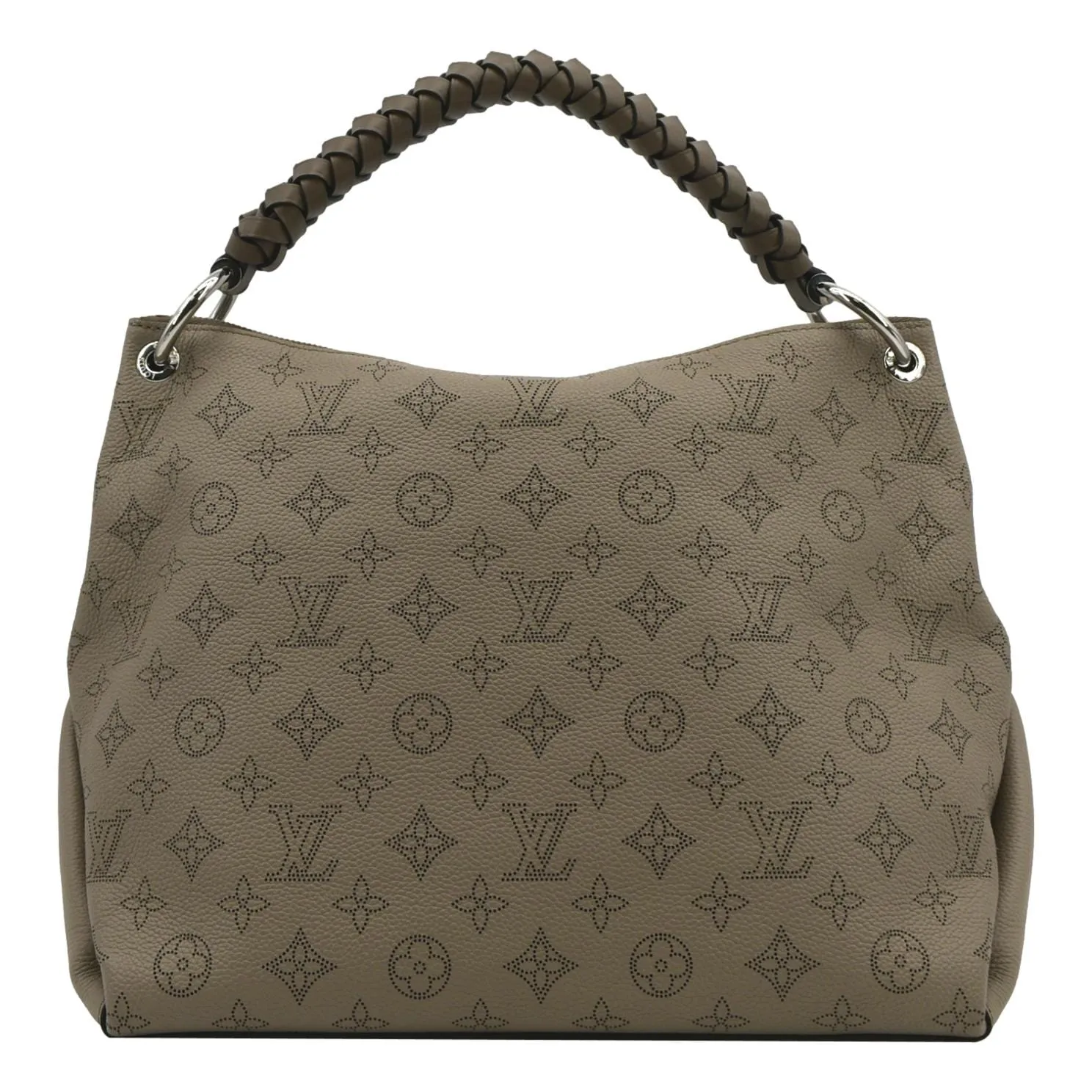 LOUIS VUITTON Beaubourg Mahina MM Leather Hobo Shoulder Bag Galet