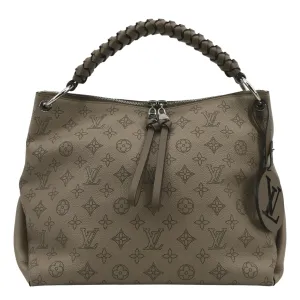 LOUIS VUITTON Beaubourg Mahina MM Leather Hobo Shoulder Bag Galet