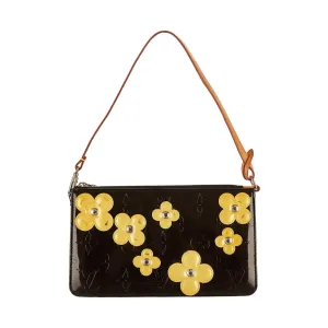 Louis Vuitton Black Floral Vernis Shoulder Bag