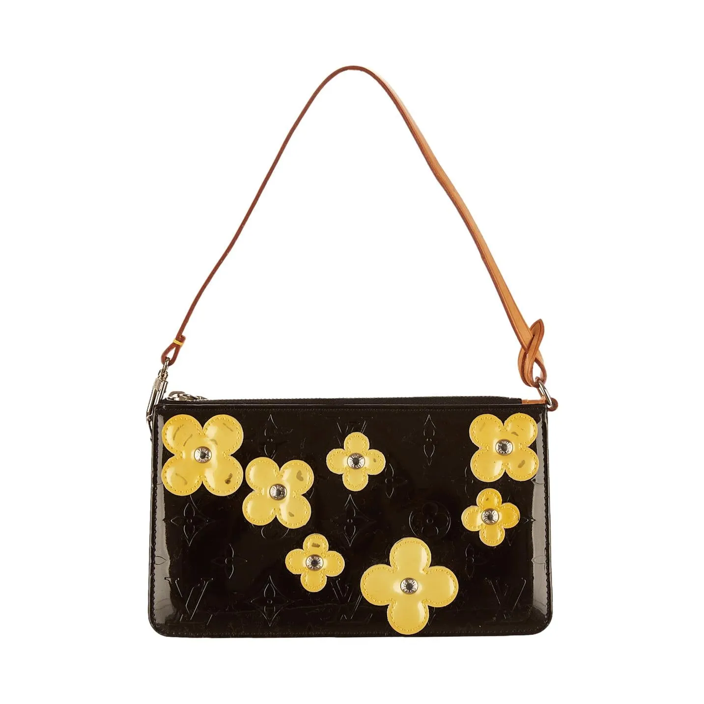 Louis Vuitton Black Floral Vernis Shoulder Bag