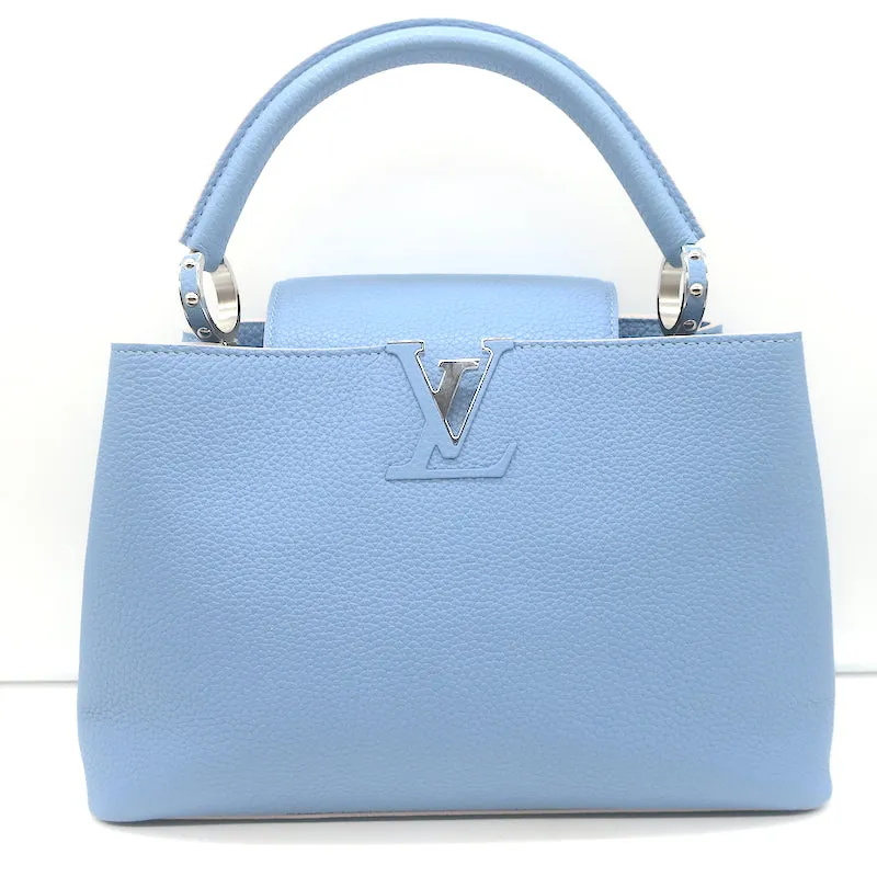 Louis Vuitton Capucines PM Bag Light Blue Taurillon Leather NEW