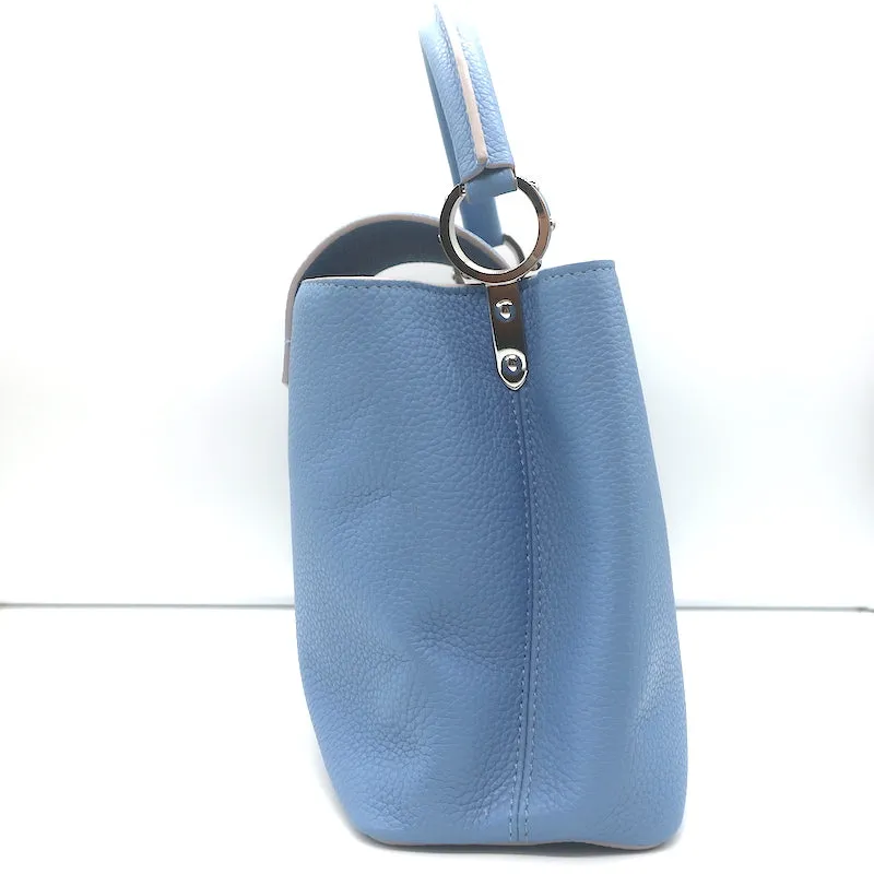 Louis Vuitton Capucines PM Bag Light Blue Taurillon Leather NEW