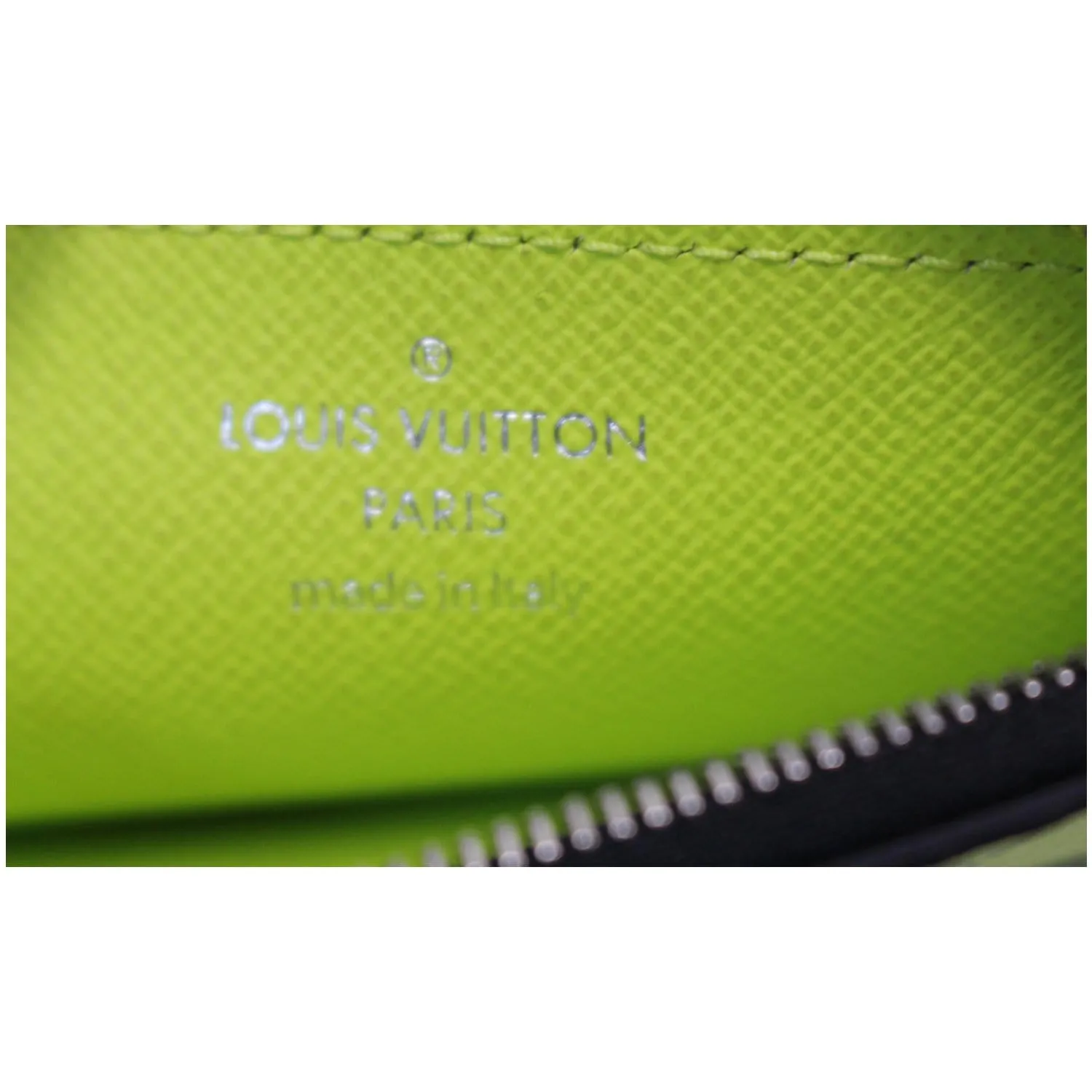LOUIS VUITTON Coin Card Holder Taiga Monogram Bahia Purse Lime Green