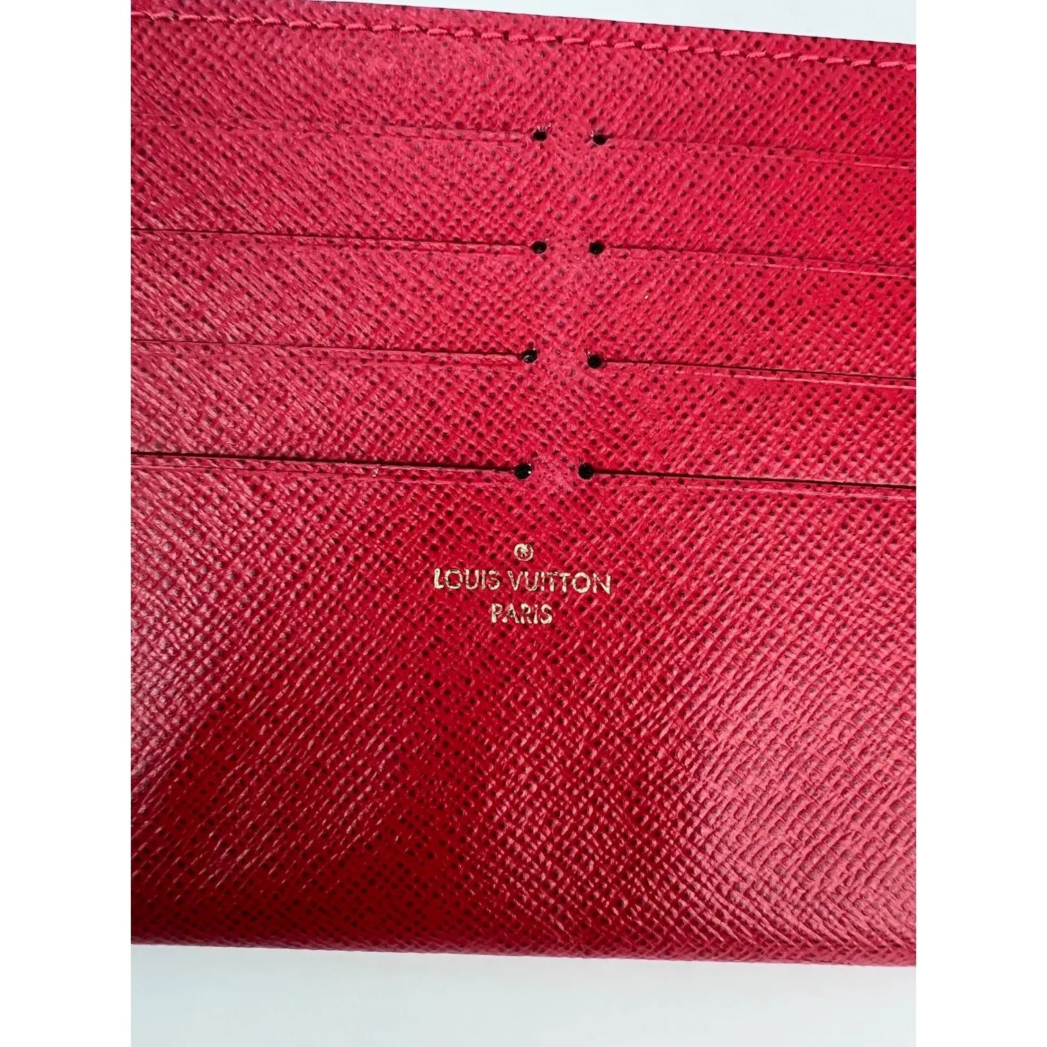 Louis Vuitton Credit Card Red Insert from Felicie Pochette Wallet