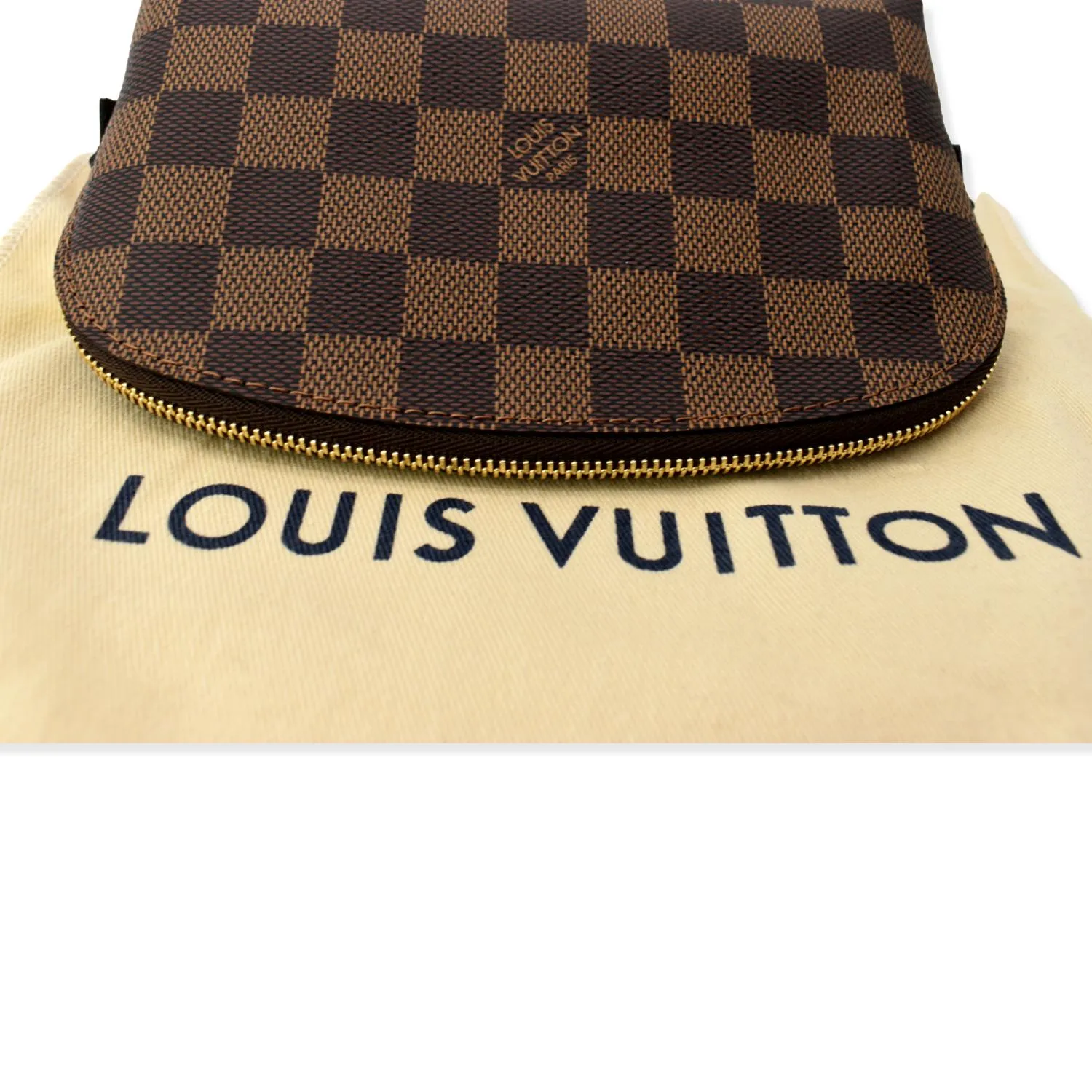 LOUIS VUITTON Damier Ebene Cosmetic Pouch Brown
