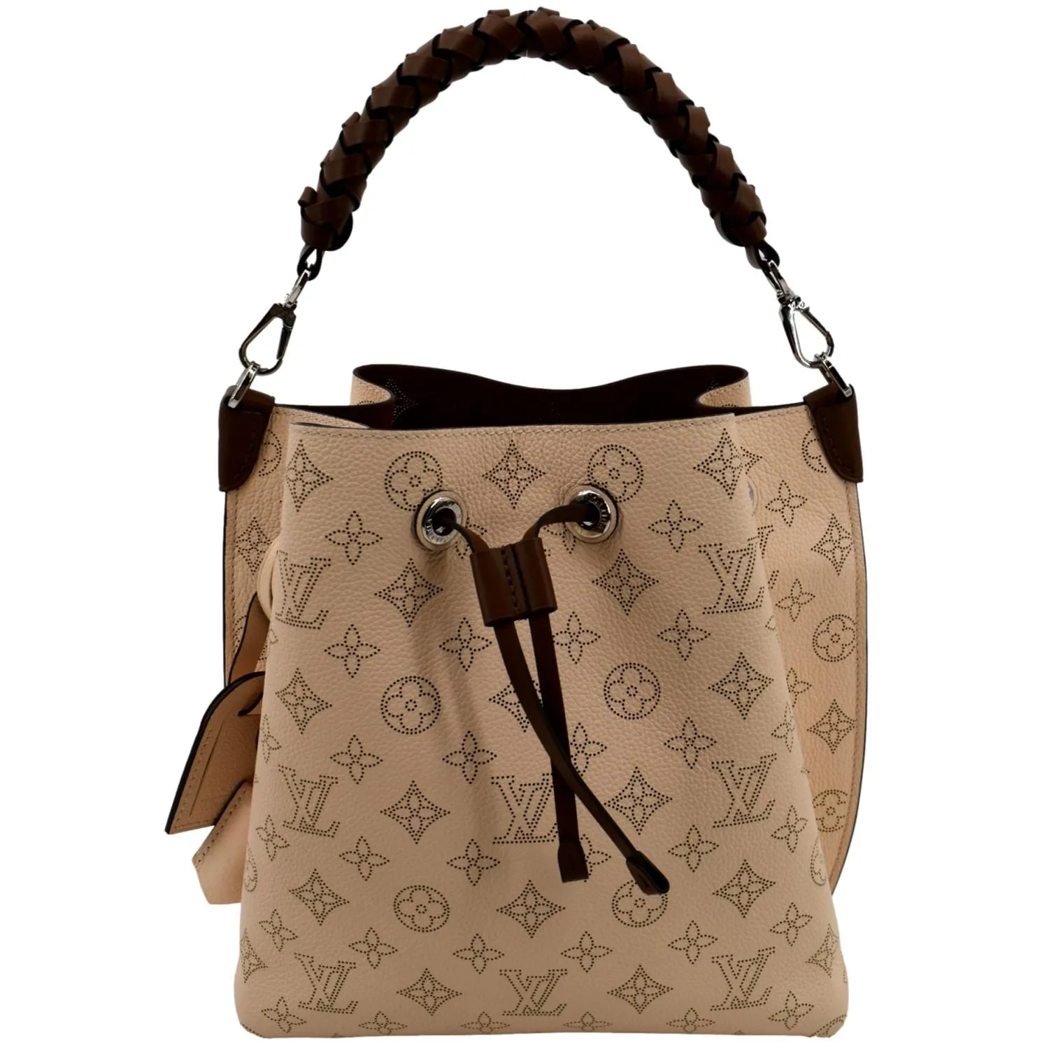 LOUIS VUITTON Muria Mahina Perforated Leather Shoulder Bag Cream