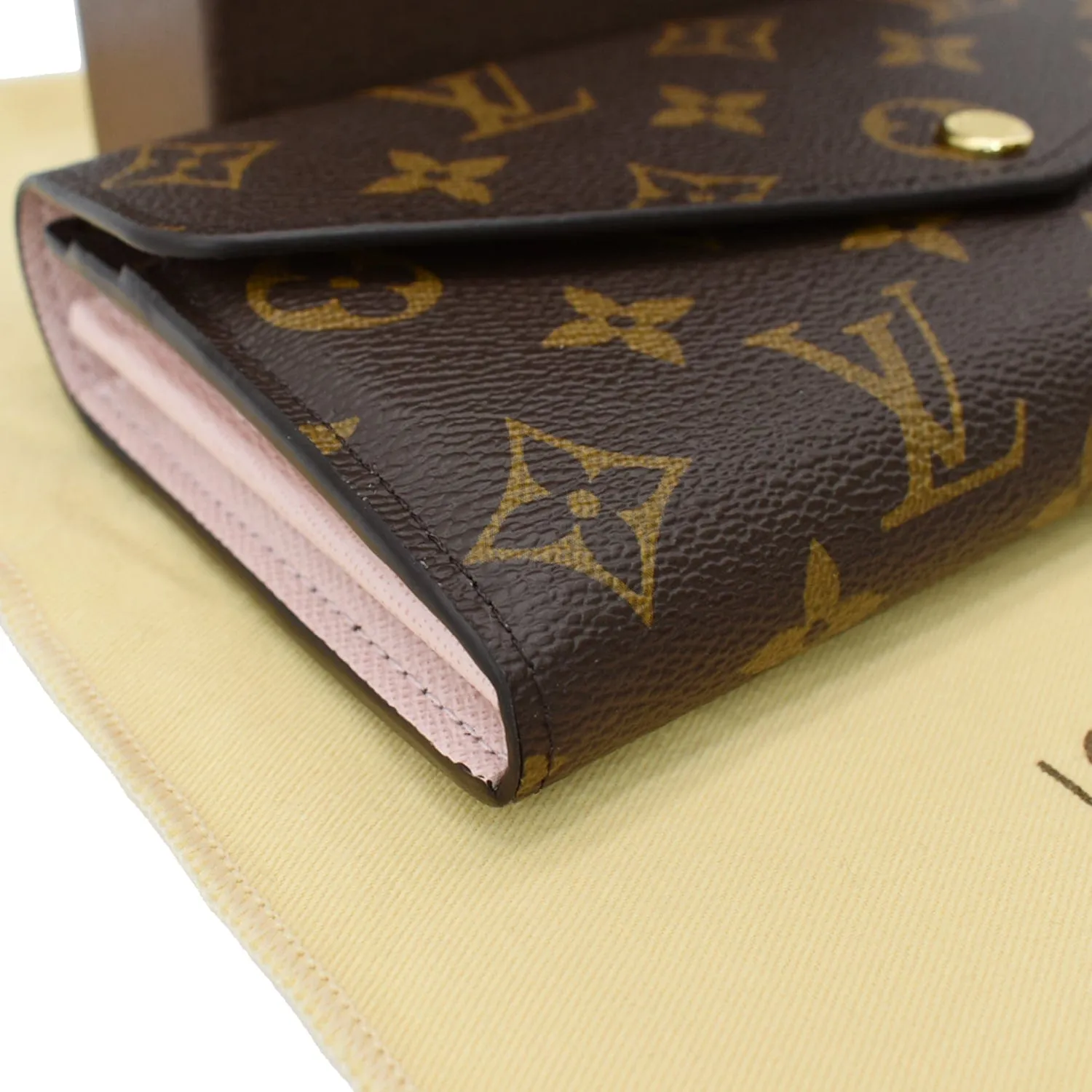LOUIS VUITTON Sarah Monogram Canvas Wallet Brown