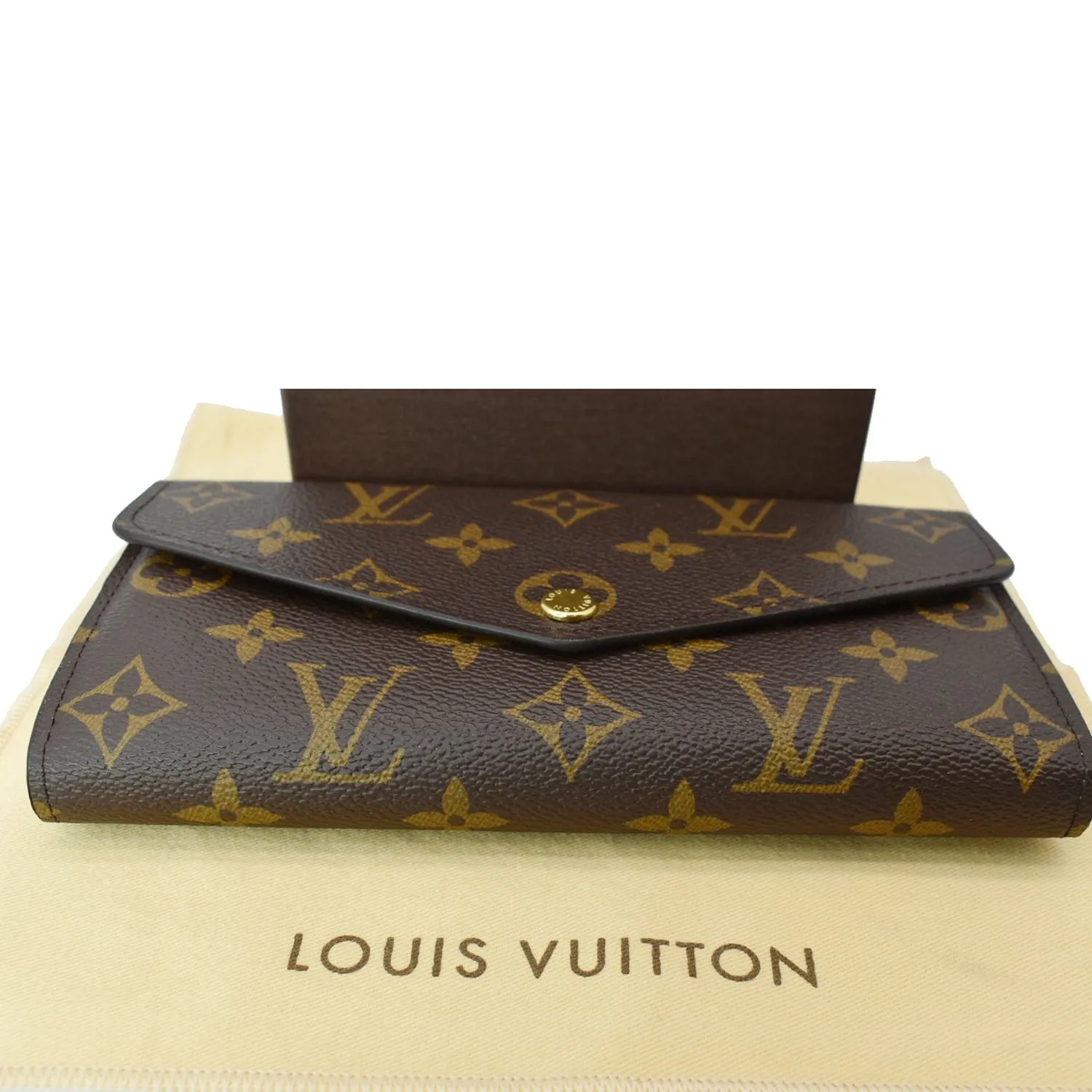 LOUIS VUITTON Sarah Monogram Canvas Wallet Brown