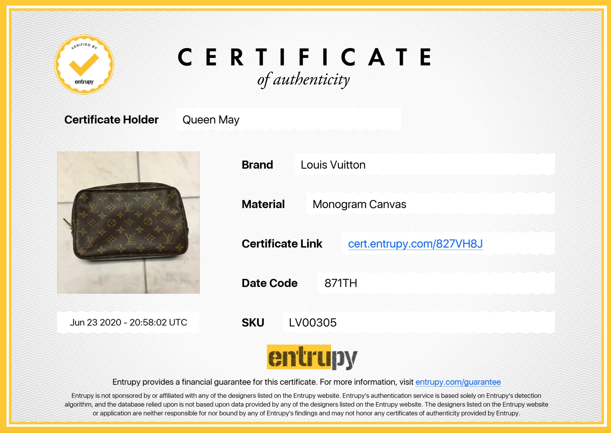 Louis Vuitton Vintage Monogram Toiletry 23