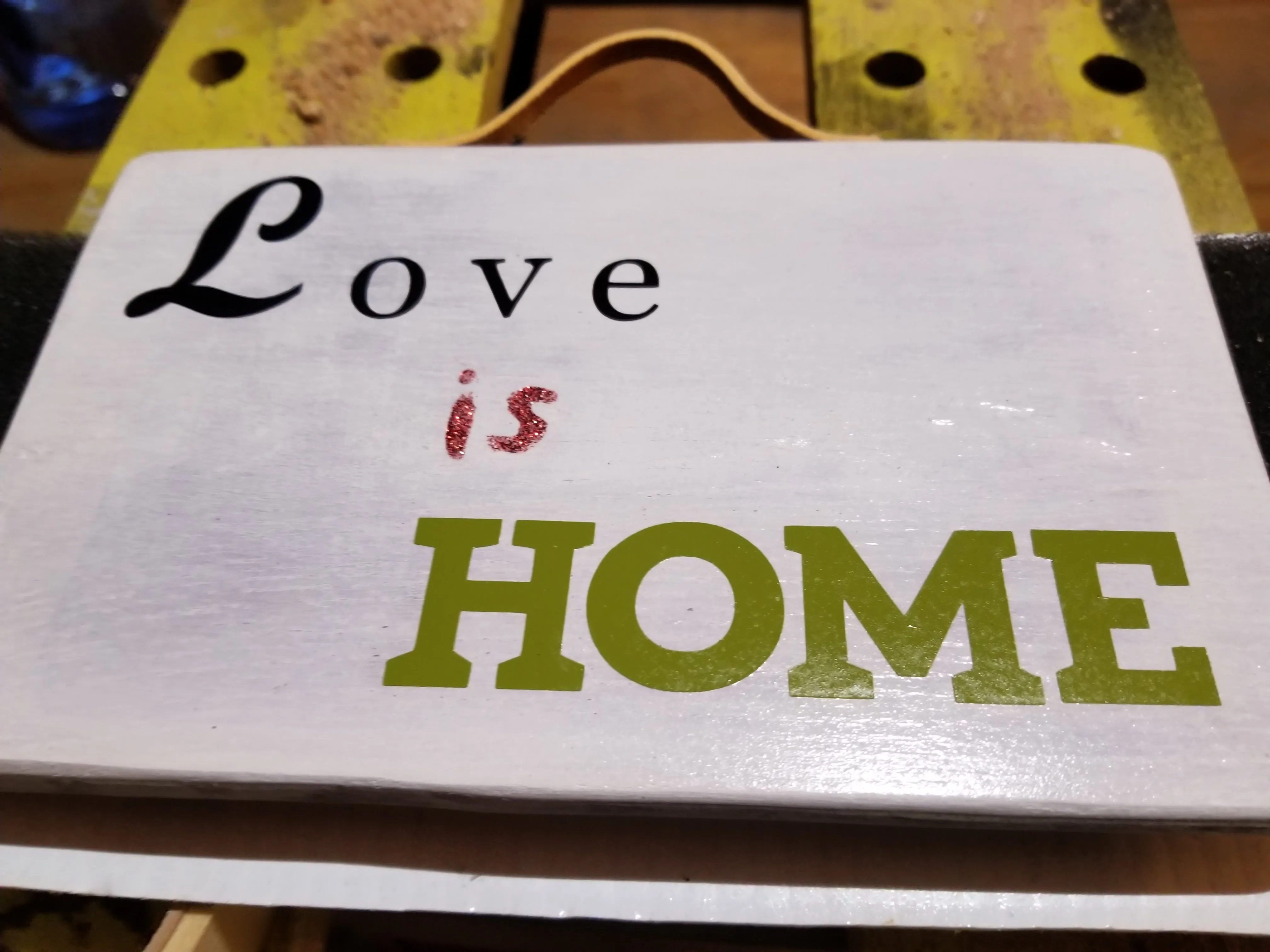 Love Is Home Handmade centerpiece plaque