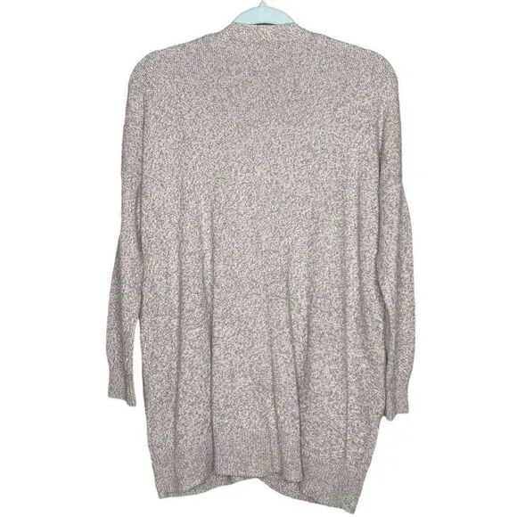 Madewell Oversized Long Sleeve V-Neck Ribbed Hem Cardigan Sweater Brown Small