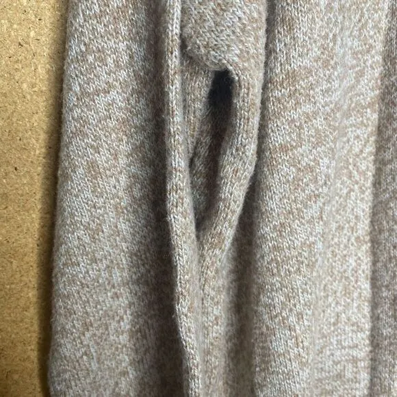 Madewell Oversized Long Sleeve V-Neck Ribbed Hem Cardigan Sweater Brown Small