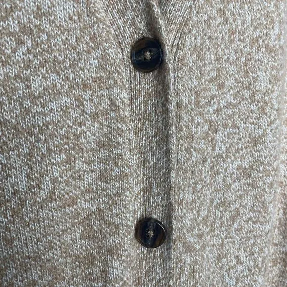 Madewell Oversized Long Sleeve V-Neck Ribbed Hem Cardigan Sweater Brown Small
