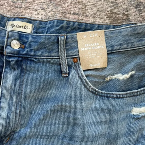 Madewell Women's Blue relaxed Denim Shorts size 22w NWT