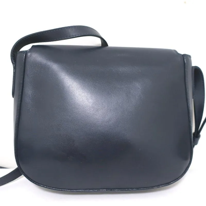 Mansur Gavriel Saddle Bag Navy Leather Small Crossbody Shoulder Bag