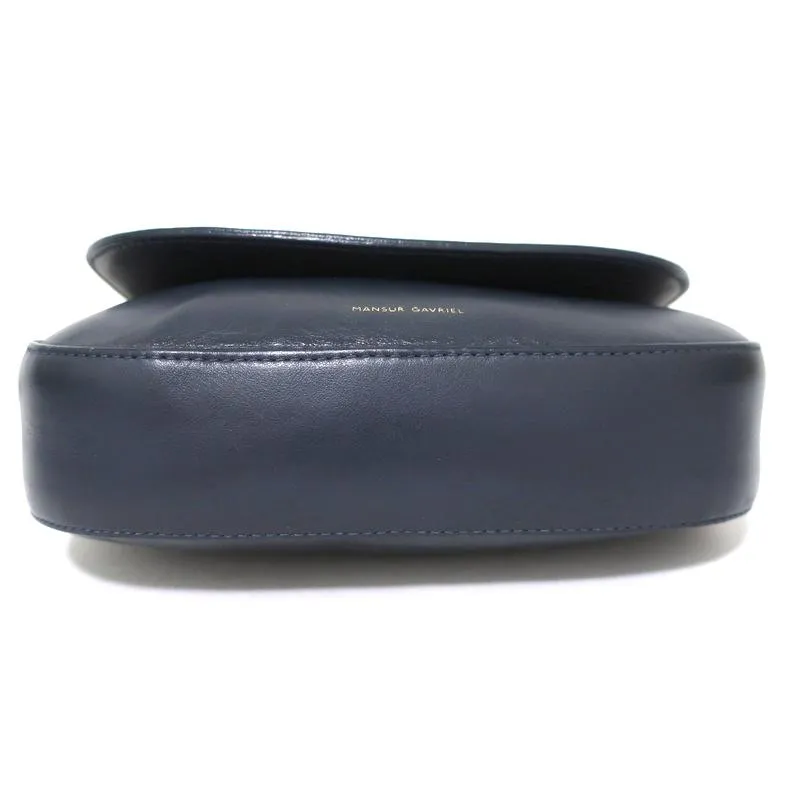 Mansur Gavriel Saddle Bag Navy Leather Small Crossbody Shoulder Bag