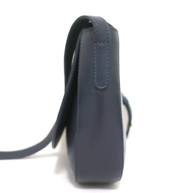 Mansur Gavriel Saddle Bag Navy Leather Small Crossbody Shoulder Bag