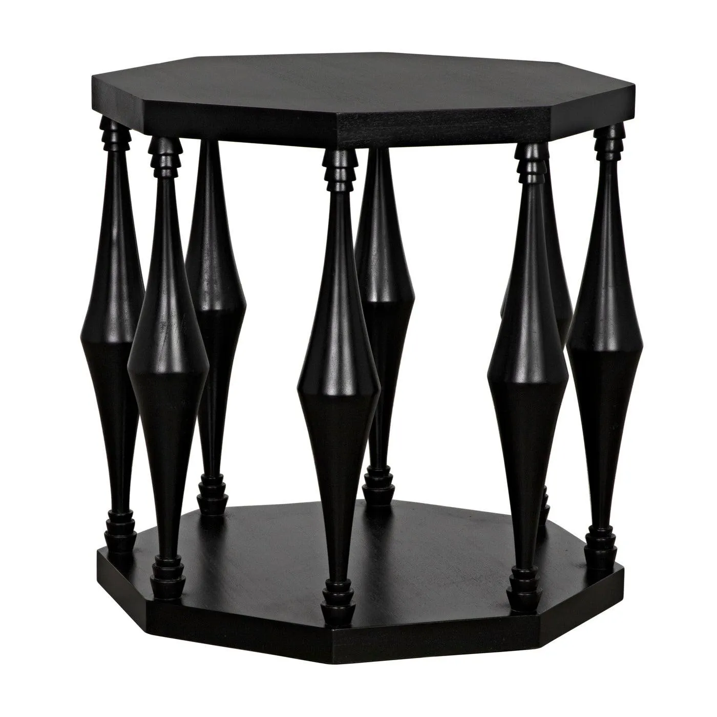Marceo Side Table, Hand Rubbed Black