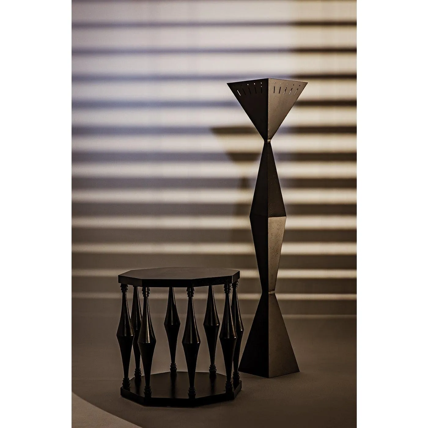 Marceo Side Table, Hand Rubbed Black