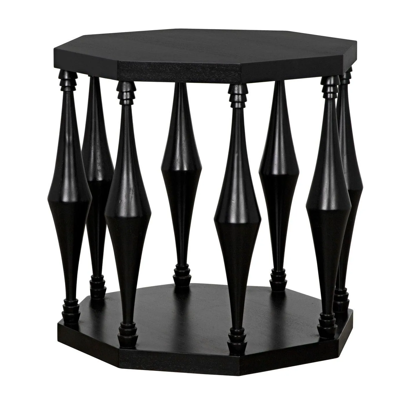 Marceo Side Table, Hand Rubbed Black