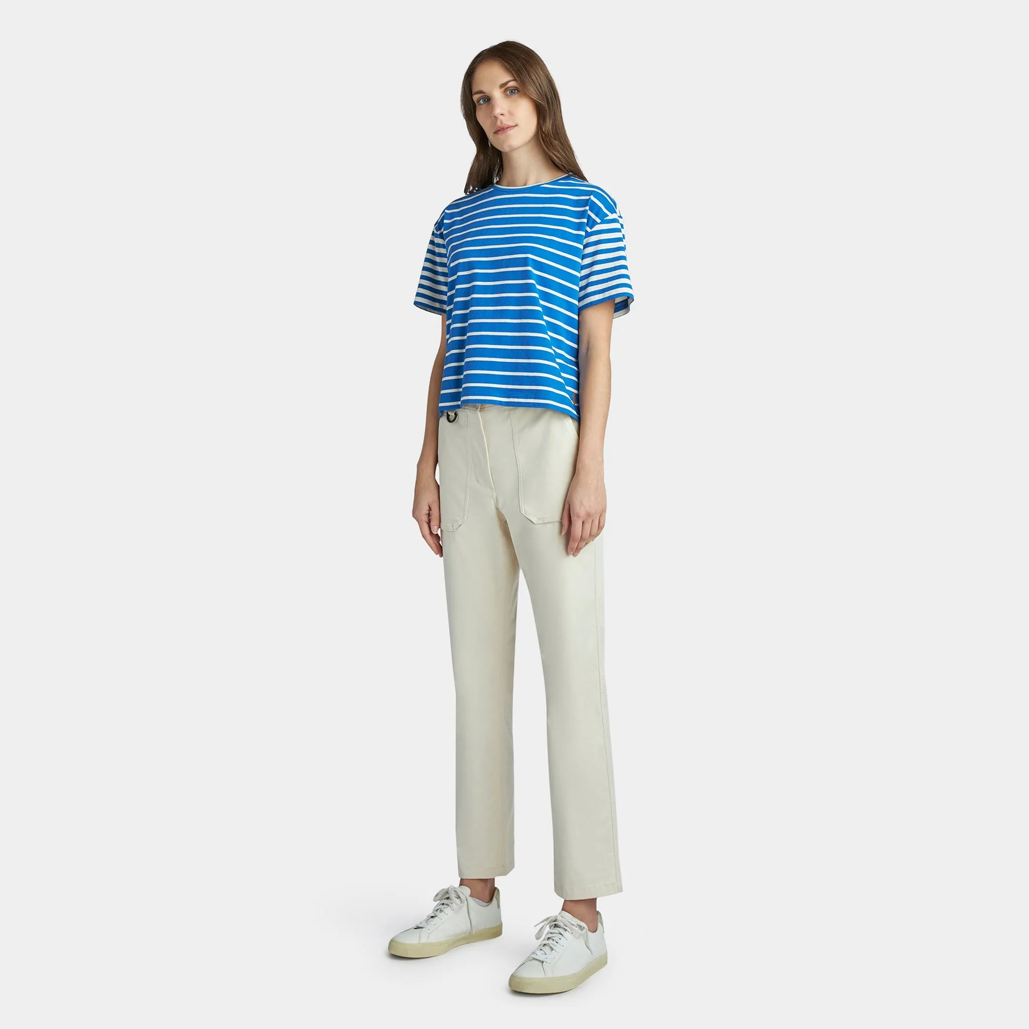 Marine Stripe Boxy Tee
