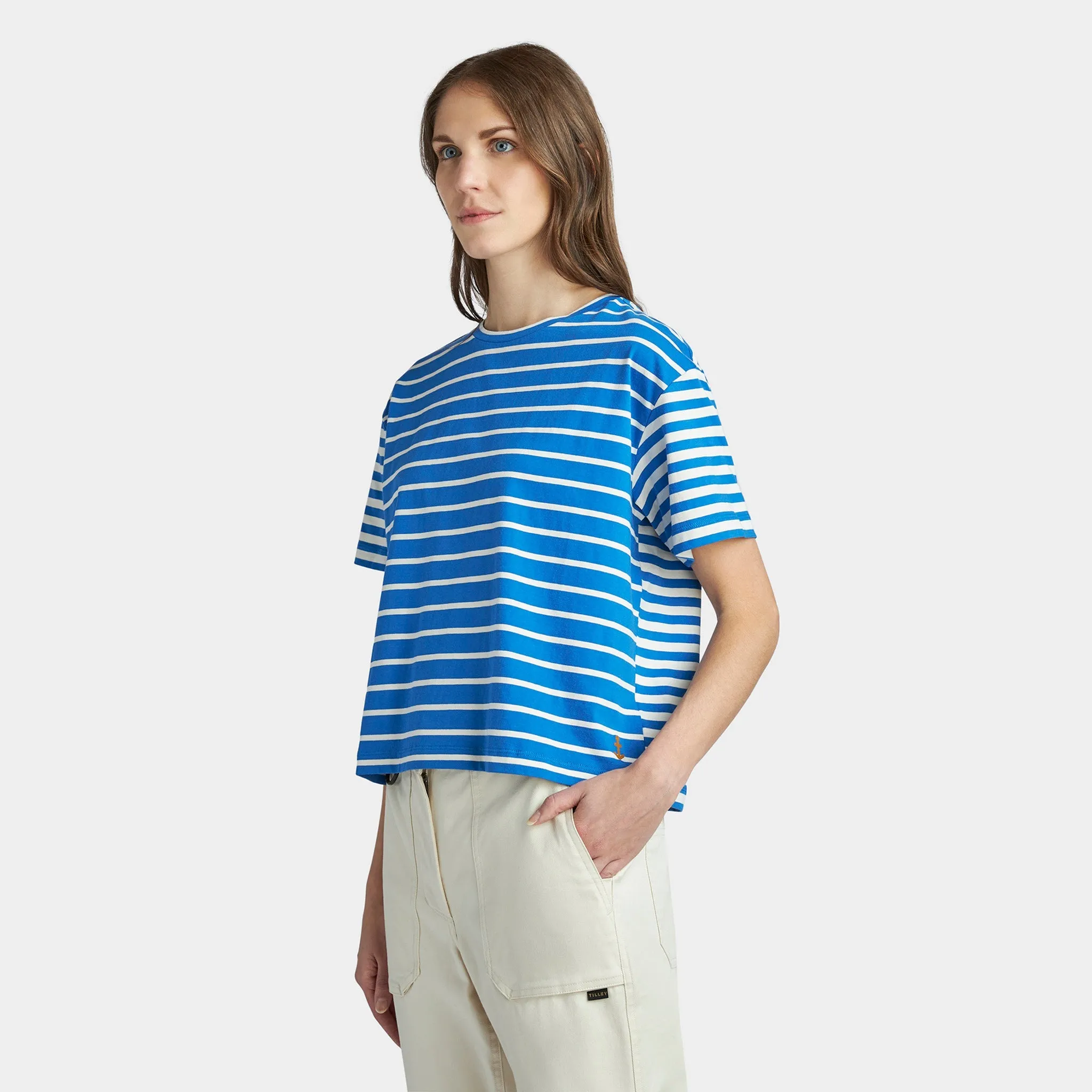 Marine Stripe Boxy Tee