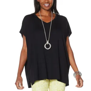 MarlaWynne WynneLayers Women's Cap Sleeve Panel Knit Top