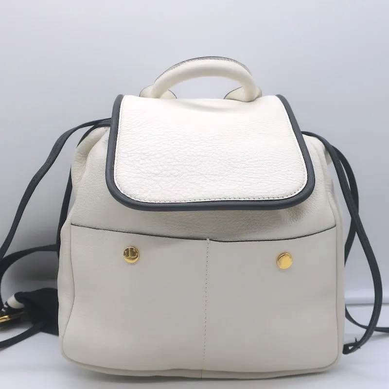 Marni Swing Backpack Cream Grained Leather
