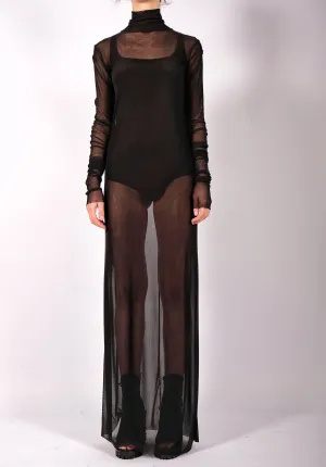 Maxi Mesh Turtleneck Dress