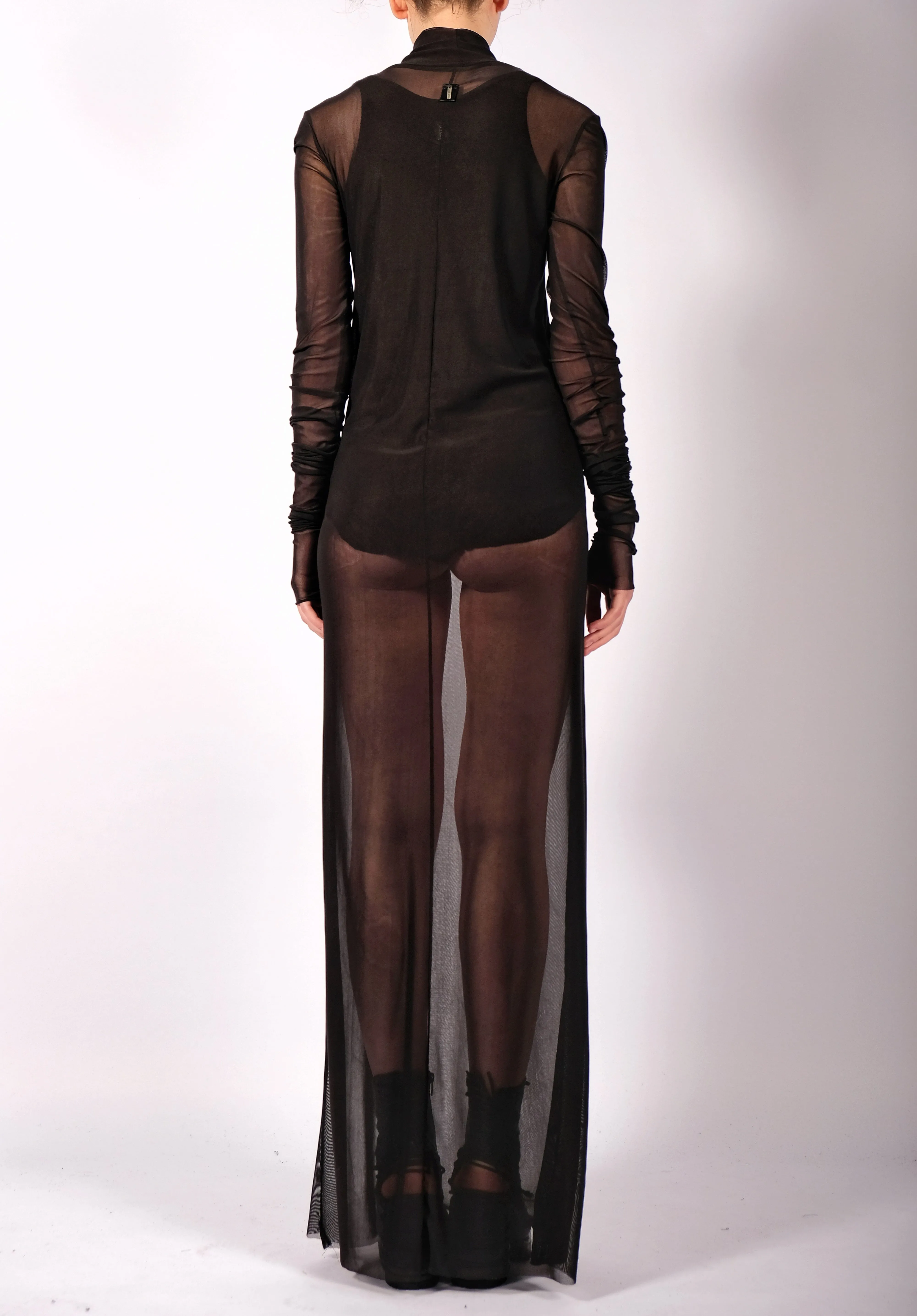Maxi Mesh Turtleneck Dress