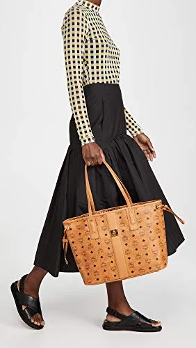 MCM Women's Large Liz Shopper Tote, Cognac, Tan, One Size