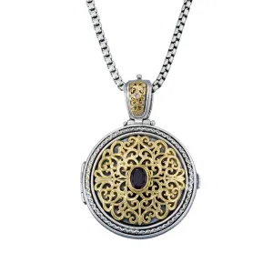 Mediterranean Round Locket with Gemstone