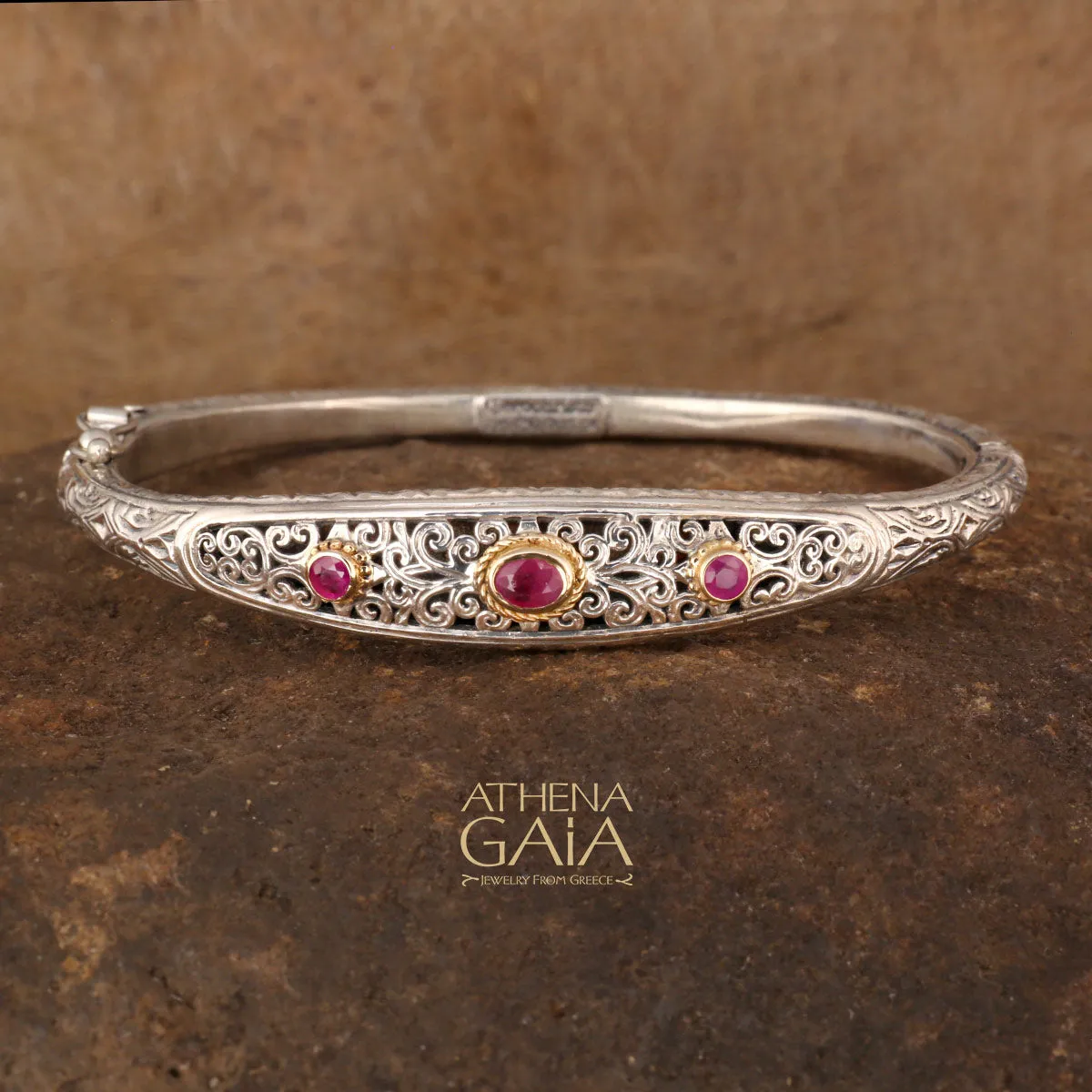 Mediterranean Silver Thin Bangle Bracelet
