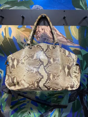 Menotti: Python Snakeskin Top Handle Purse