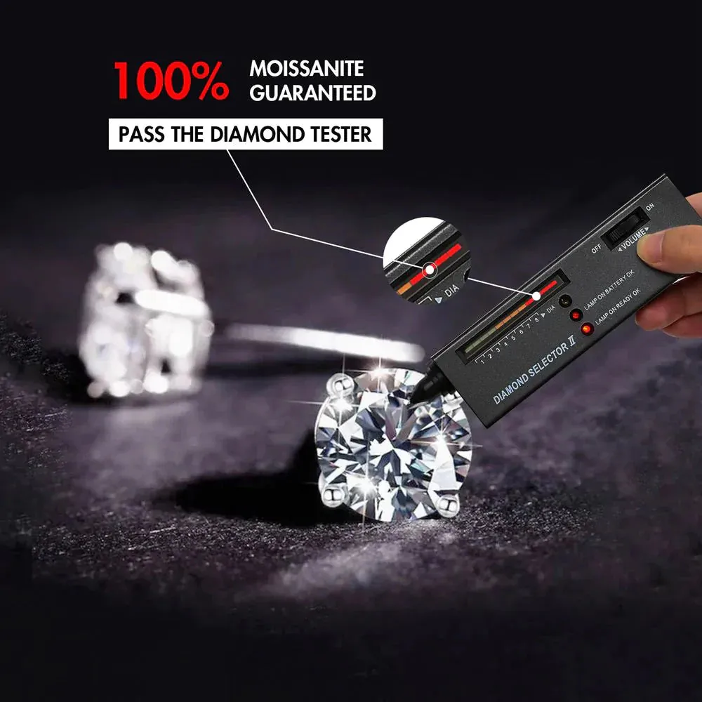Men's Moissanite Big Earring Studs in 925 Sterling Silver - 9mm