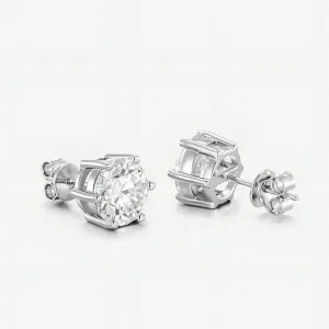 Men's Moissanite Big Earring Studs in 925 Sterling Silver - 9mm