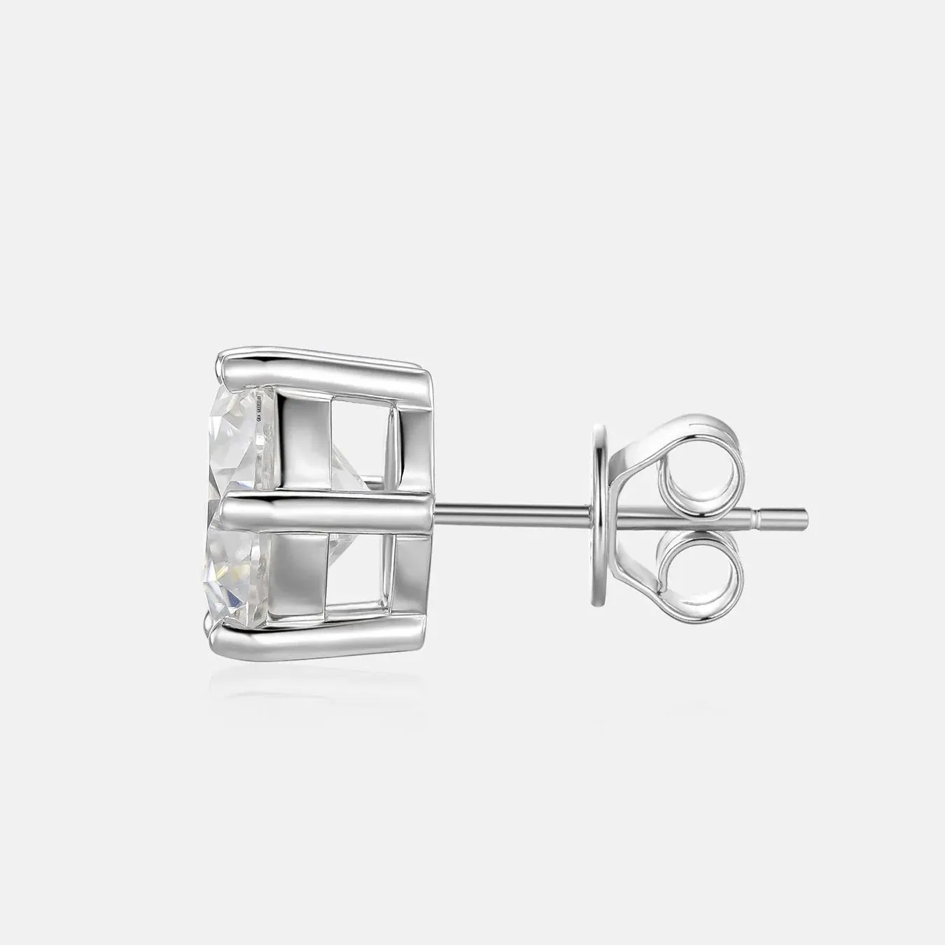 Men's Moissanite Big Earring Studs in 925 Sterling Silver - 9mm