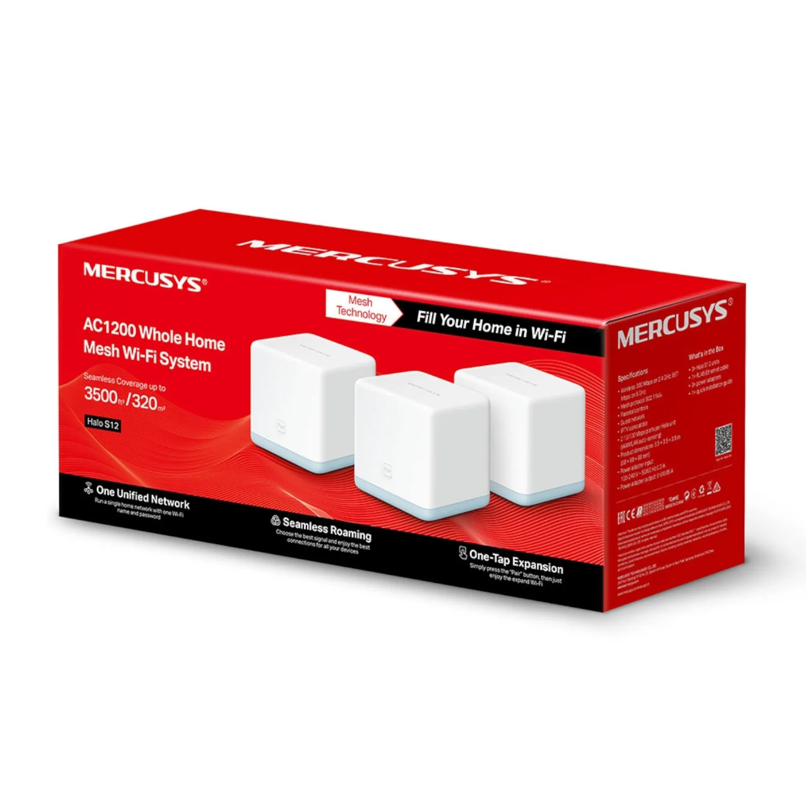 Mercusys S12 3-Pack Sistema Halo Wi-Fi Mesh Halo S12 Ac1200