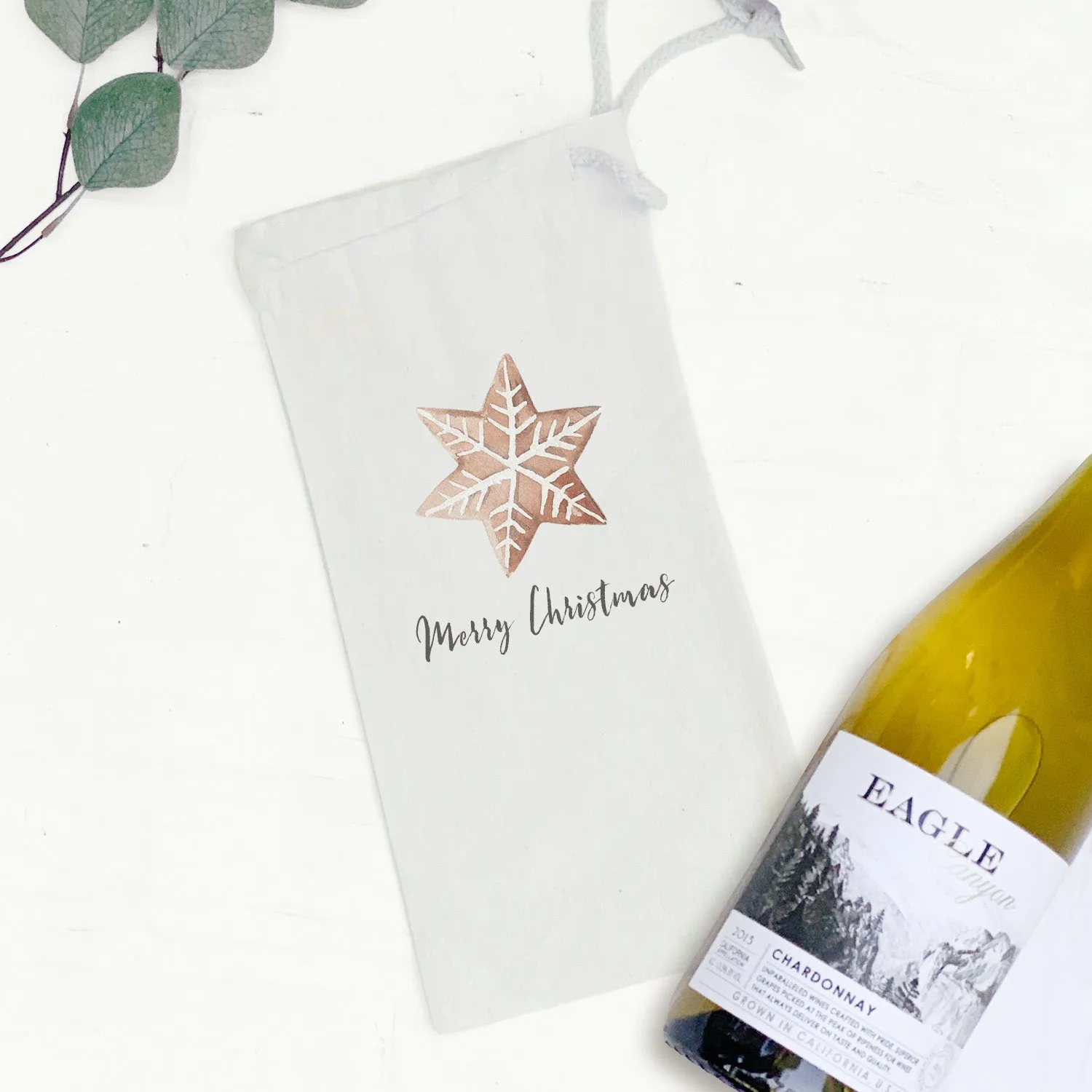 Merry Christmas Cookie - Canvas Wine Bag