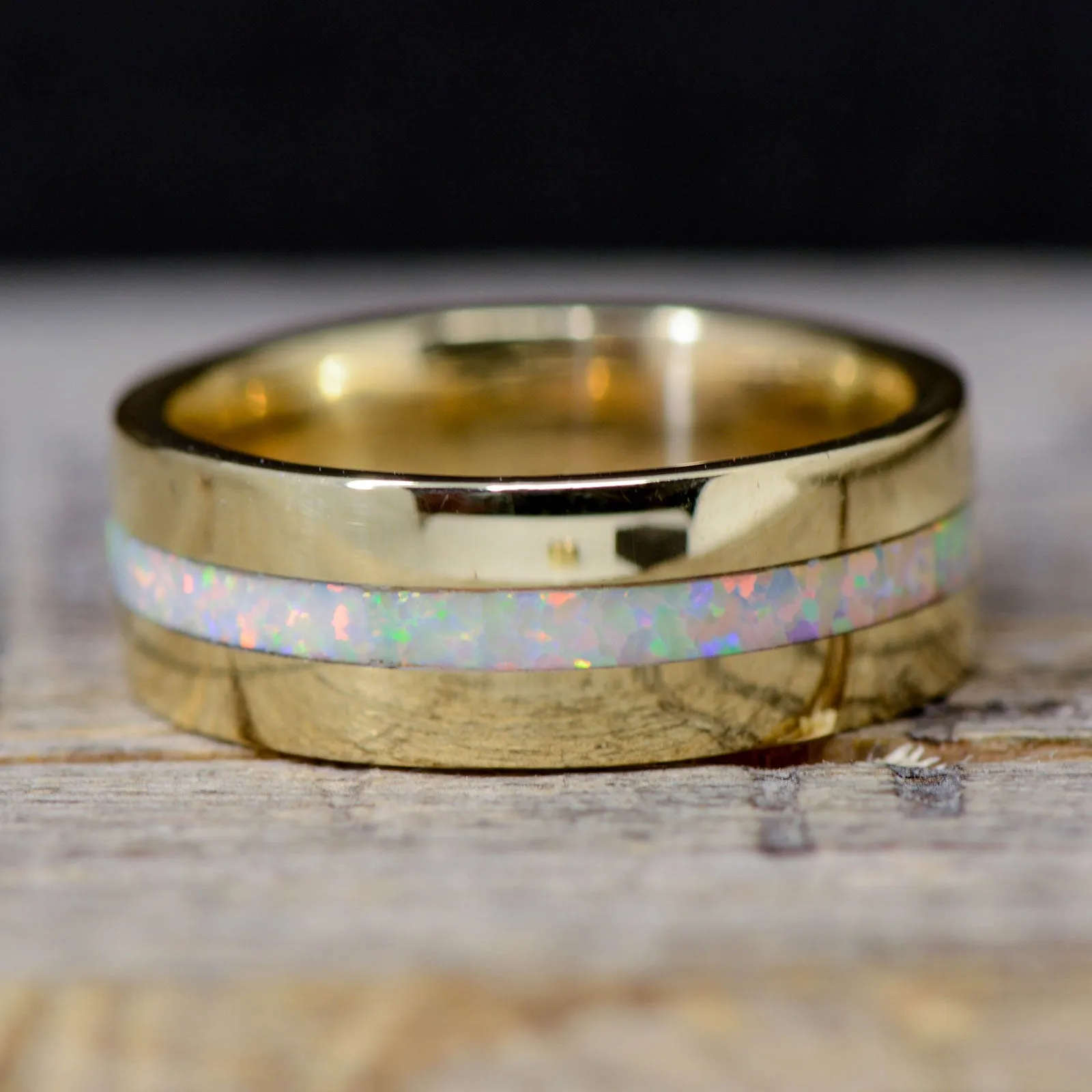 Metal, White Opal Inlay