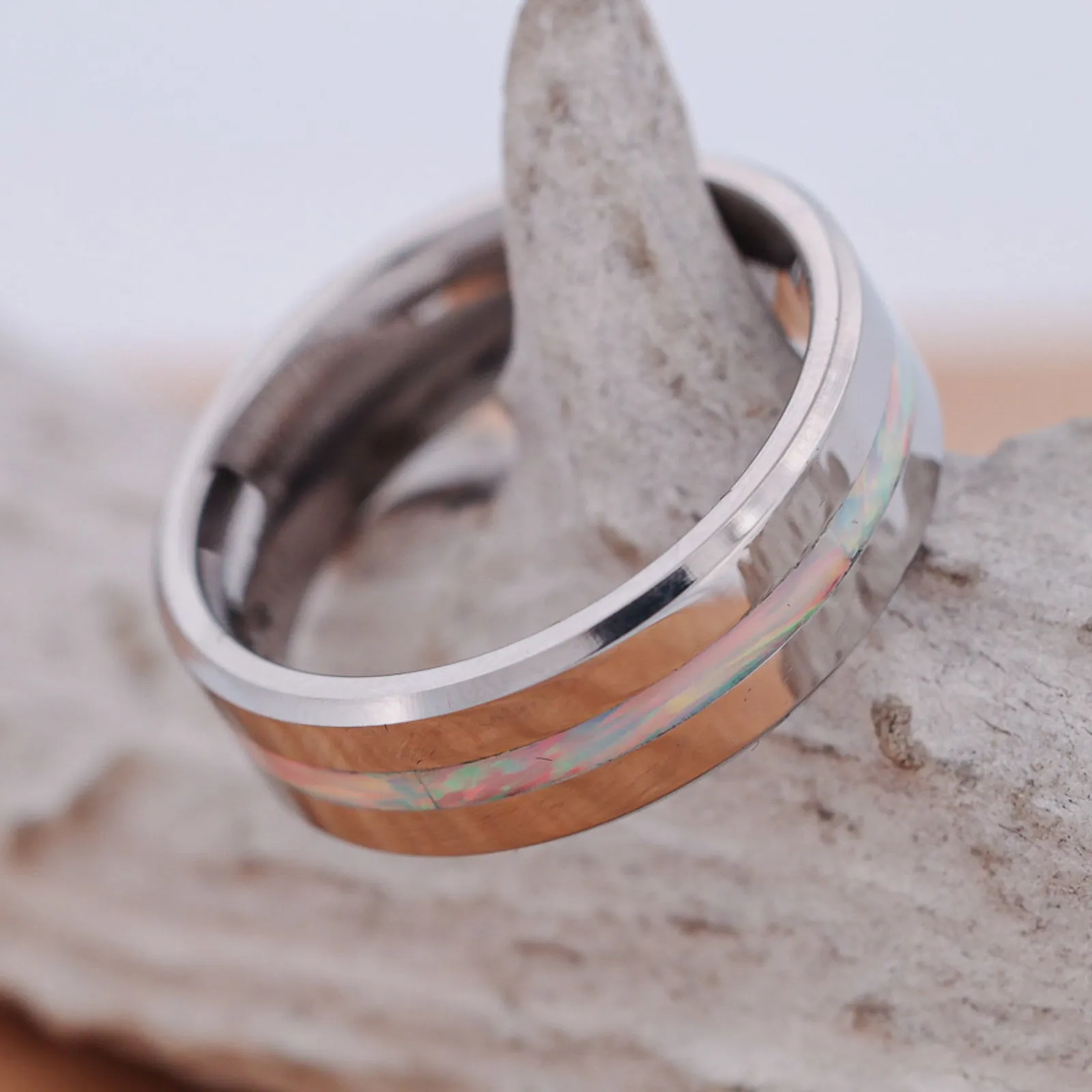 Metal, White Opal Inlay