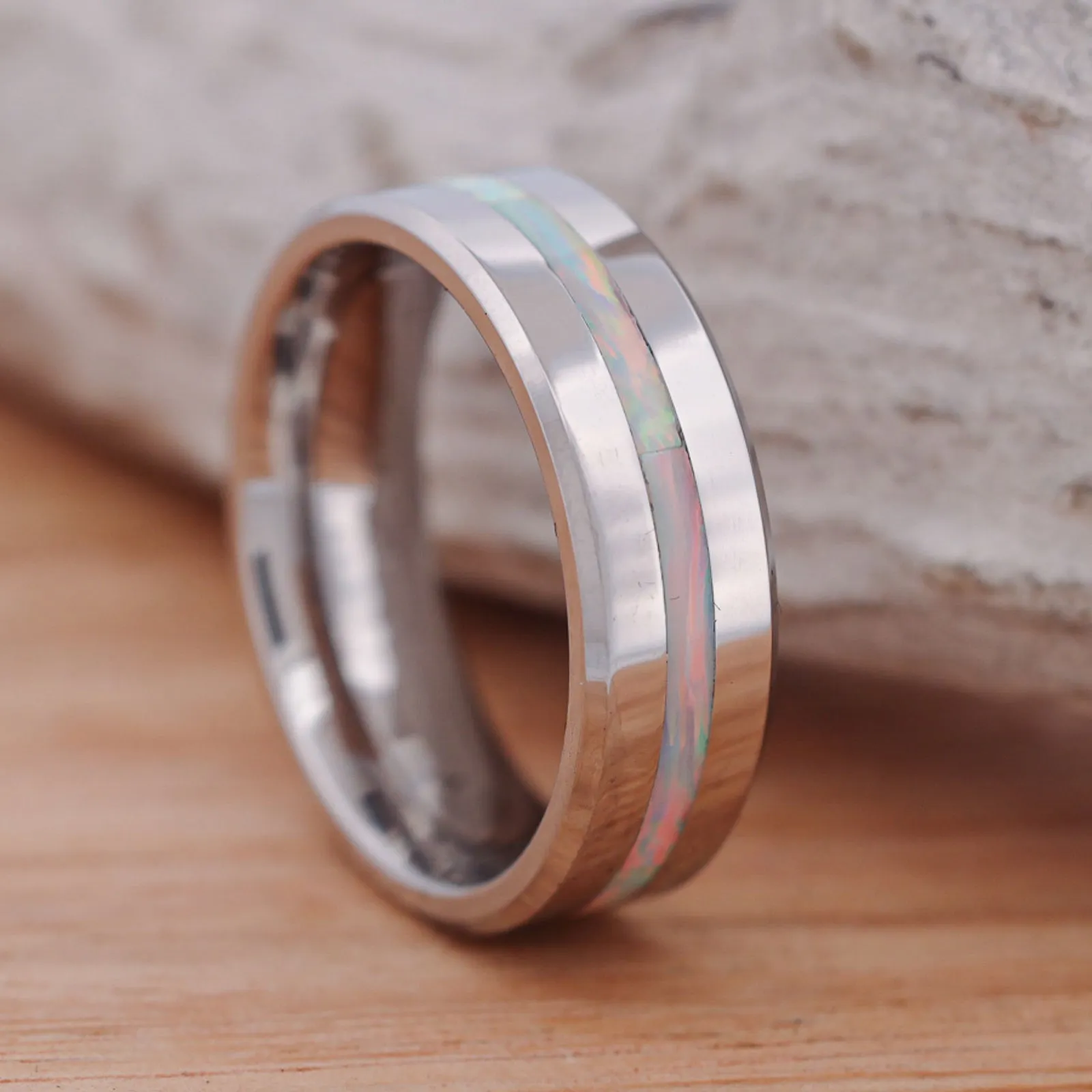 Metal, White Opal Inlay