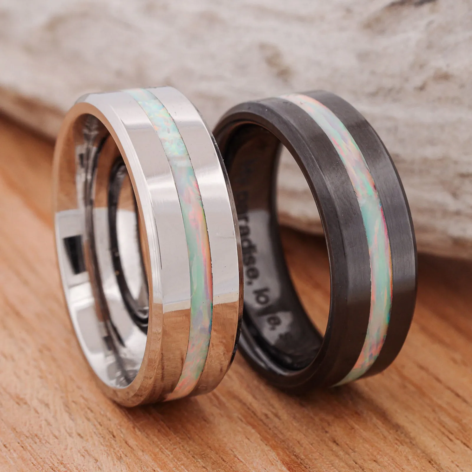 Metal, White Opal Inlay