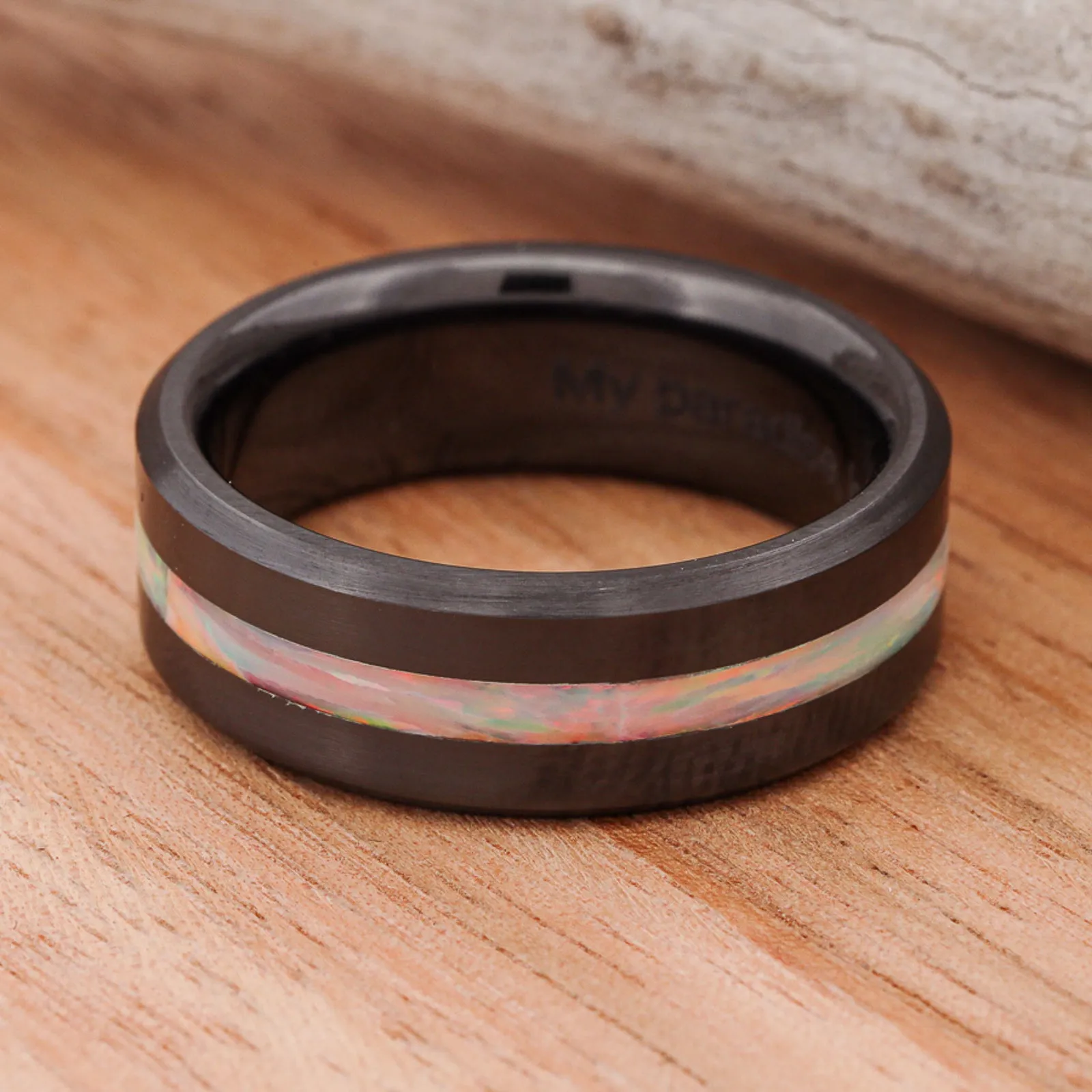 Metal, White Opal Inlay