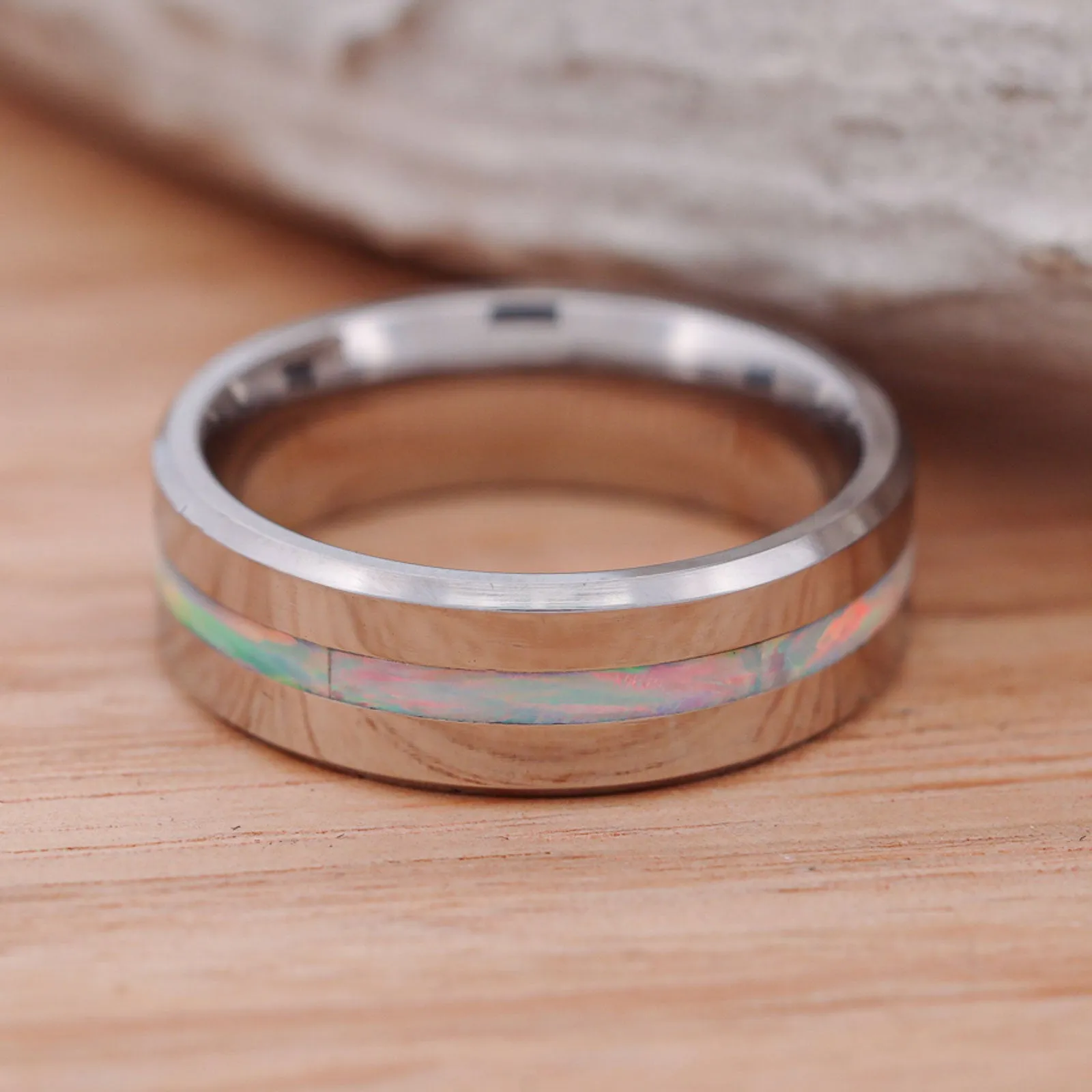 Metal, White Opal Inlay