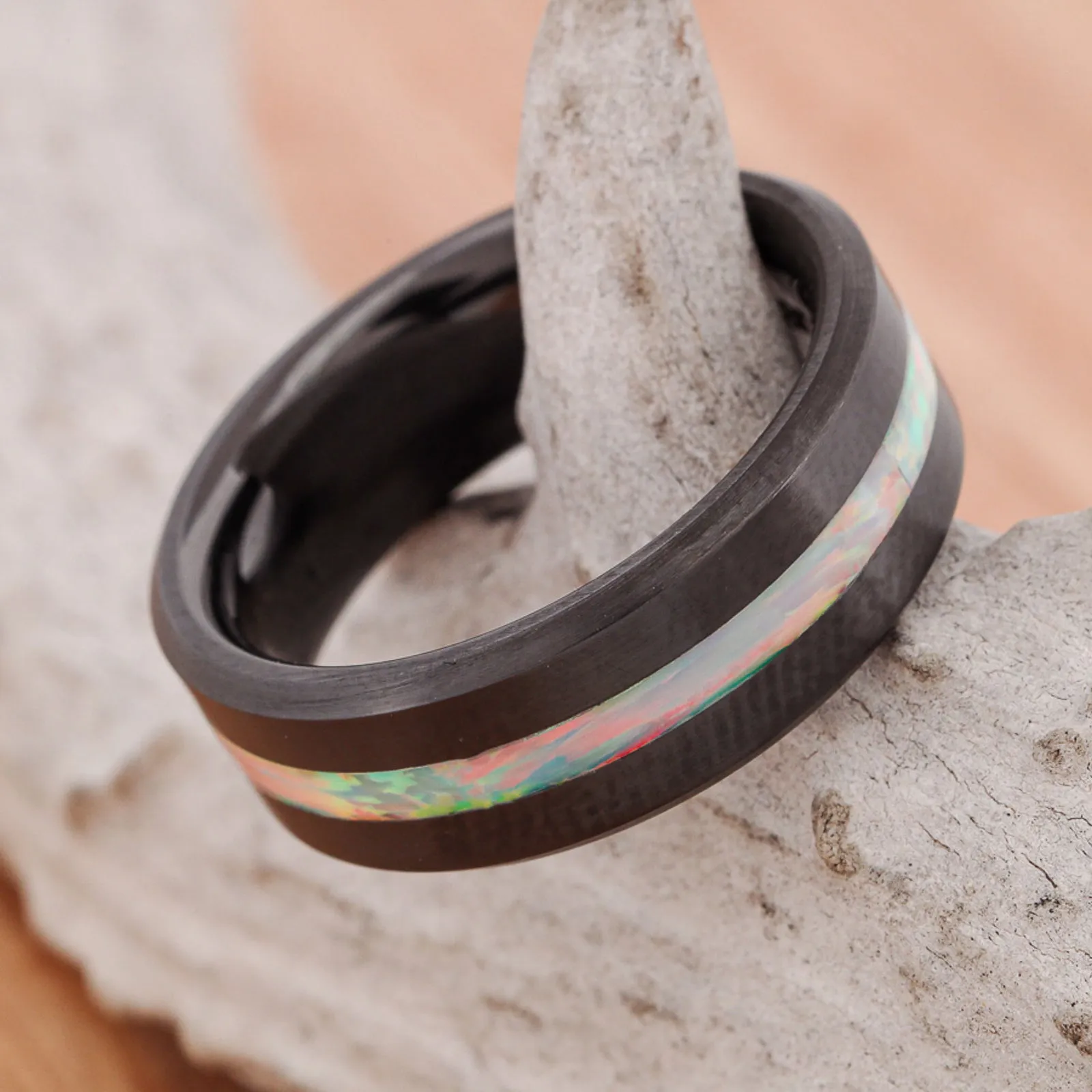 Metal, White Opal Inlay